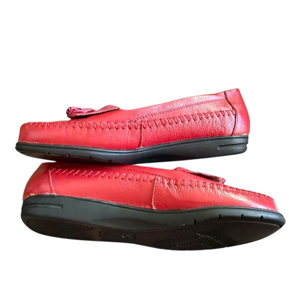 Dr. Scholl's Red Leather Double Air-Pillo Insole Loafers Size 8W EUC - Picture 6 of 8